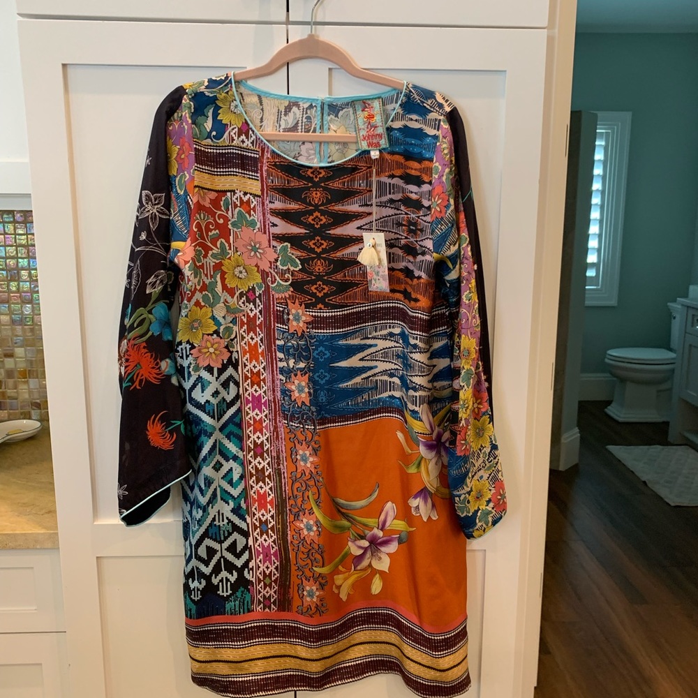 Johnny was luna flare sleeve dress
